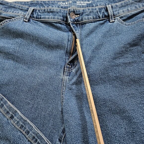 Torrid Jeans Womens 24R Blue Denim High Rise Carpenter Stretch Wide Leg Pockets - Picture 10 of 16